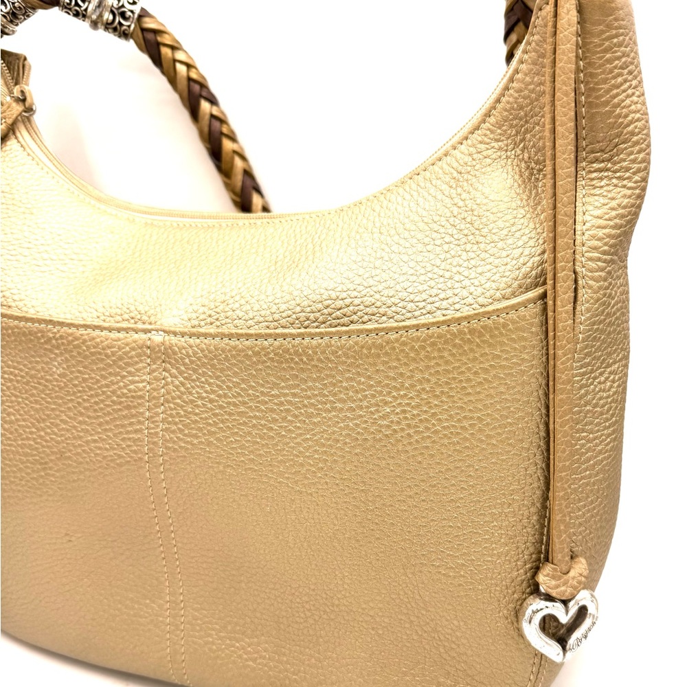 Brighton Gold and Tan Hobo Bag - Picture 2 of 11